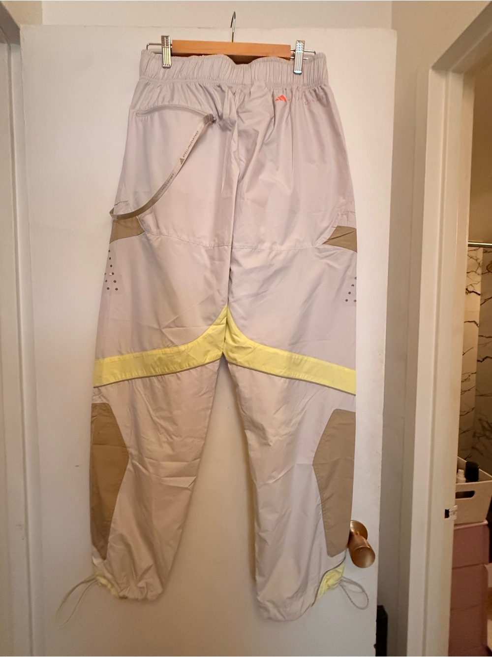 Adidas by Stella McCartney Beige & Yellow Colorblock Joggers - Picture 3 of 5